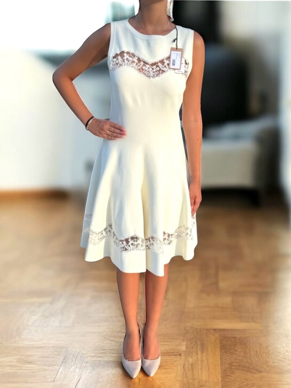 🆕 ALAIA Dress White Laced Inset